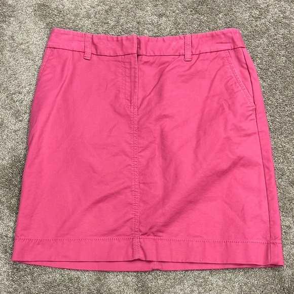 🎀 Ann Taylor Petite Hot Pink Twill Mini Skirt 4P - Picture 3 of 6